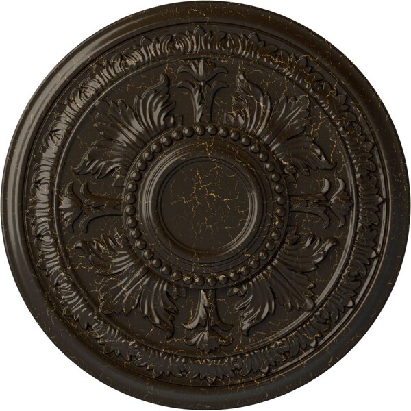 Ekena Millwork Tellson Ceiling Medallion (Fits Canopies up to 6 3/4"), 30 5/8"OD x 2 1/2"P, Stone Hearth Crackle CM30TESHC - main